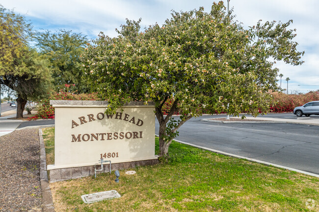 The monument sign greets you at Arrowhead Montessori in Peoria.