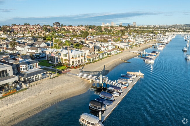 Newport Bay is a popular spot to relax by the water, near Newport North.