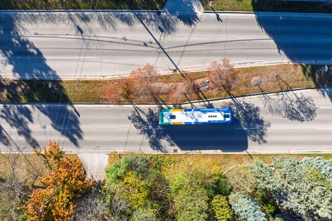Milwaukee County Transit bus runs along Green Bay Avenue.