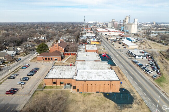 This is an aerial view of Irving Elementary School.