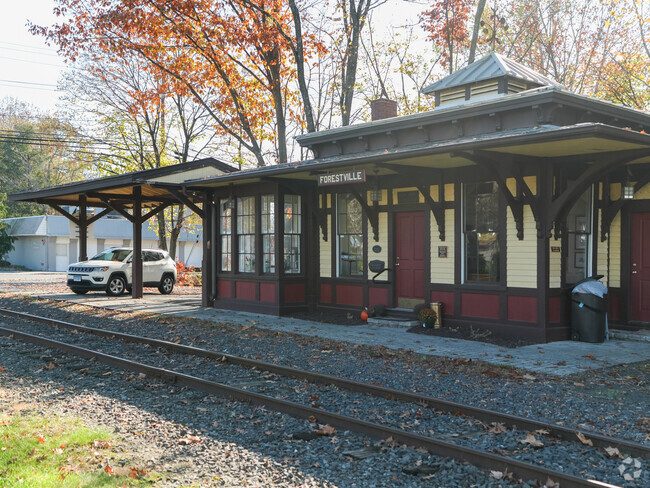 The historic Forestville train depot is now a converted office space.