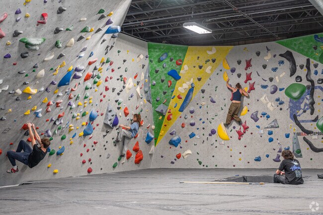 Thrill seekers of Downtown Randolph can test their upper body strength at Central Rock Gym.
