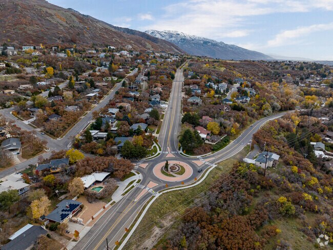East Bench is a neighborhood filled with mature trees at the base of the mountains.