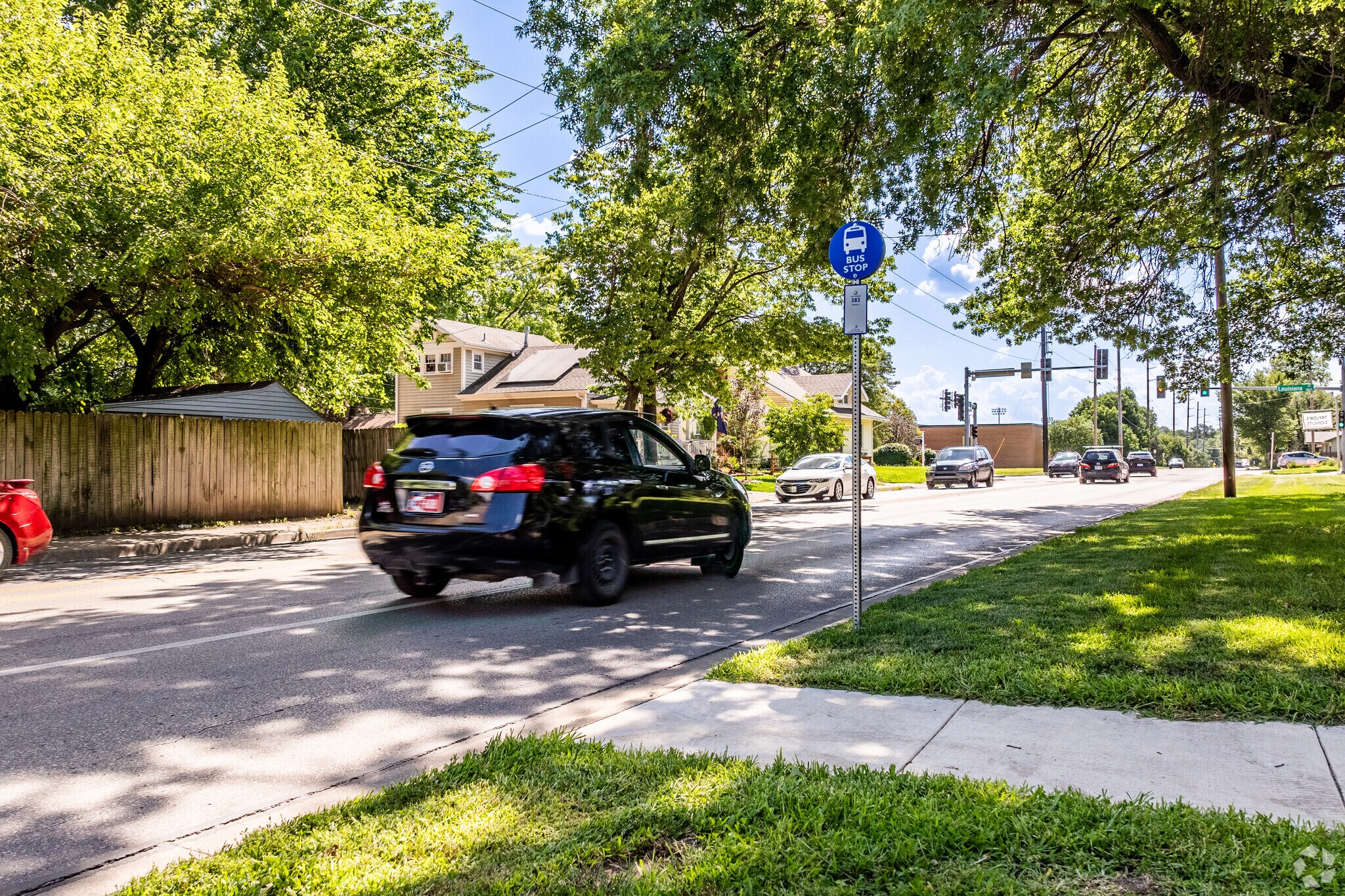 It is easy to get around Lawrence with all the bus stops scatted allover town.