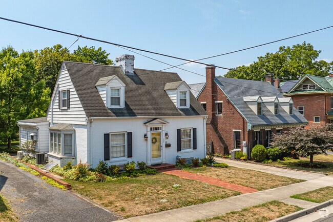 Cape Cods in Old Town sit on small lots with attached driveways.