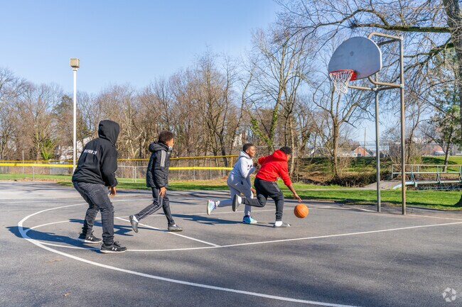 Donald R. Taylor Memorial Park in Paxtang includes basketball courts for active play.