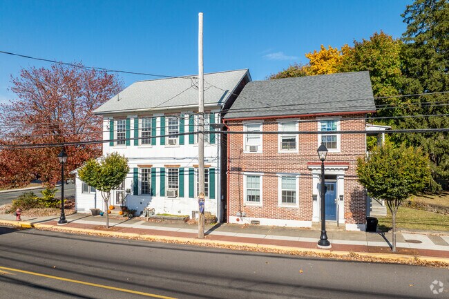 Historic row homes are found along Main Street in Macungie.
