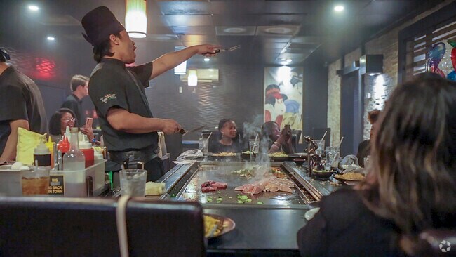 The Hibachi chefs at Koi always make cooking entertaining for their guests.