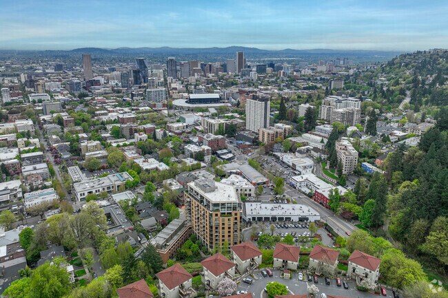 Breathtaking views of downtown Portland from your home in Hillside.