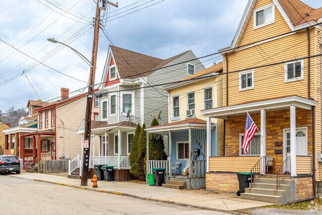 Homes in Millvale are butted up against each other throughout the tight streets.
