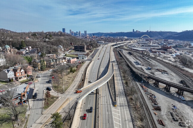 U.S. Route 19 and Pennsylvania Route 65 lead to Downtown Pittsburgh.
