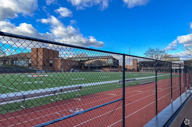 Rooftop athletic field at Sheridan School