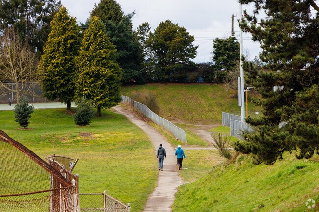 The Soundview Playfield in Olympic Manor has large open spaces for walking and other activities.