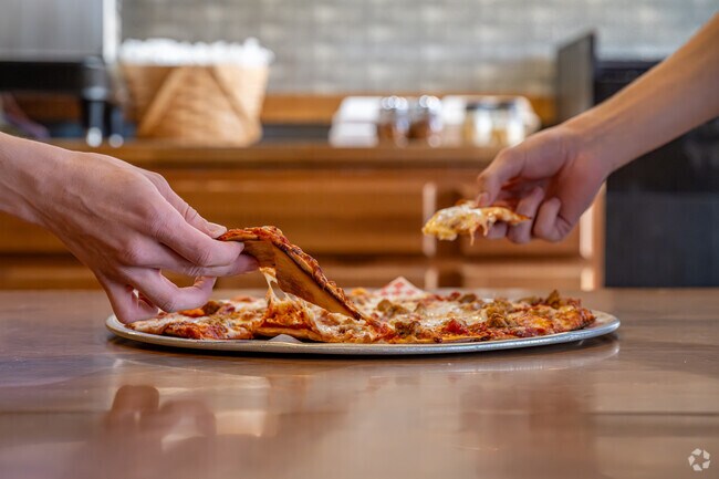 The best pizza in Ham Lake can be found at Mansetti's.