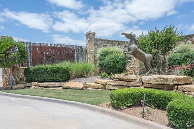 Airport Loop 322 neighborhood includes Vaquero Ranch with its bold entry and Texas charm.