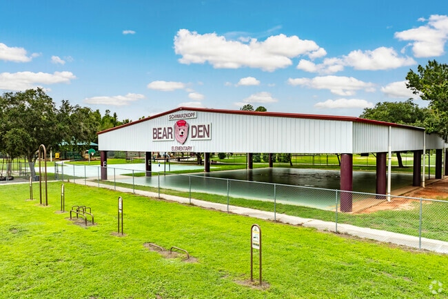 Schwarzkopf Elementary offers a covered play area also.