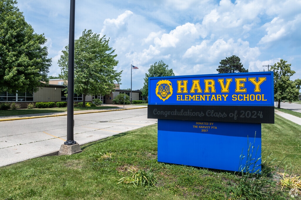 Harvey Elementary School has an overall B- rating on Niche.