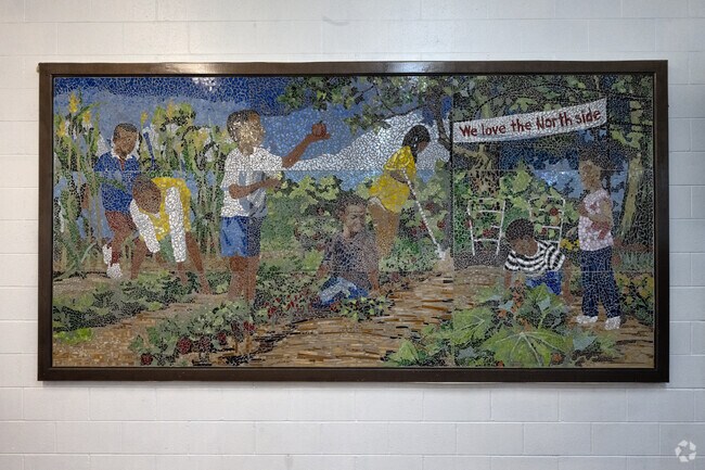 This beautiful mosaic is located in the Northside Association for Community Development.