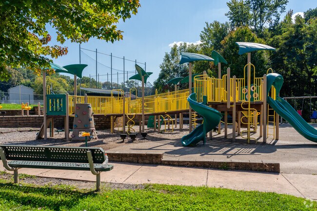 The playground at Dunmore Civic Center Park stands out with large play structures children love.