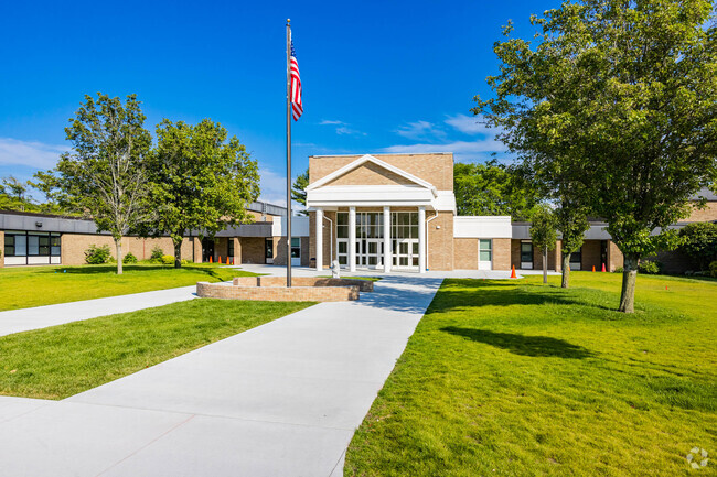 This is the main entrance to Thomas J. Lahey Elementary in Greenlawn.