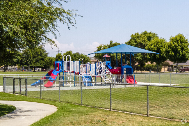 Students enjoy the playgrounds Vinland Elementary School in Fresno.