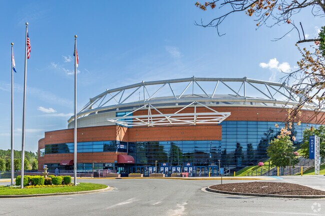 Crown Coliseum near Douglas Byrd showcases local and national entertainment, providing a diverse range of events in Fayetteville, NC.