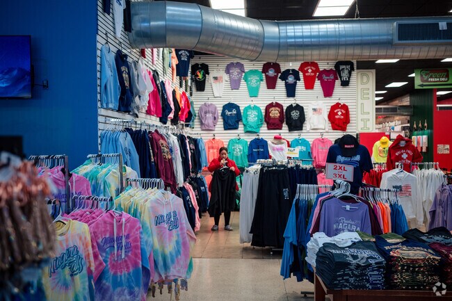 The Food Court next to Niagara Falls State Park has souvenirs, clothing and an arcade.