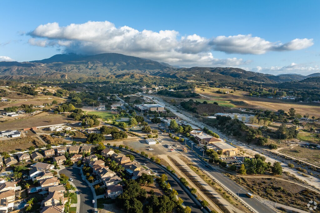 Aerial view of the Pechanga Tribal Government buildings and surrounding neighborhoods.