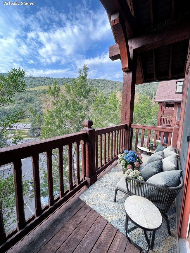 Staged Deck, unit is unfurnished