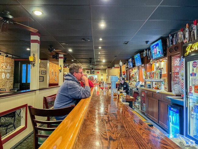Residens of Mercer can relax at the bar in J. Hicks to enjoy the big game on multiple TVs.