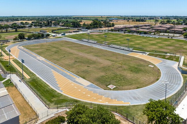 There is a football field and track at Edison High School in Fresno.