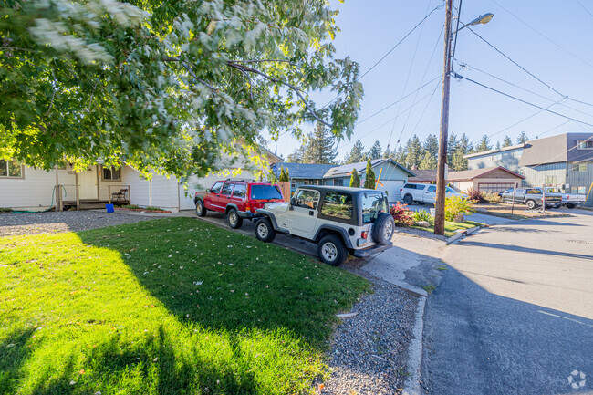 A row of ranch-style homes have open yards in Stateline, Nevada.