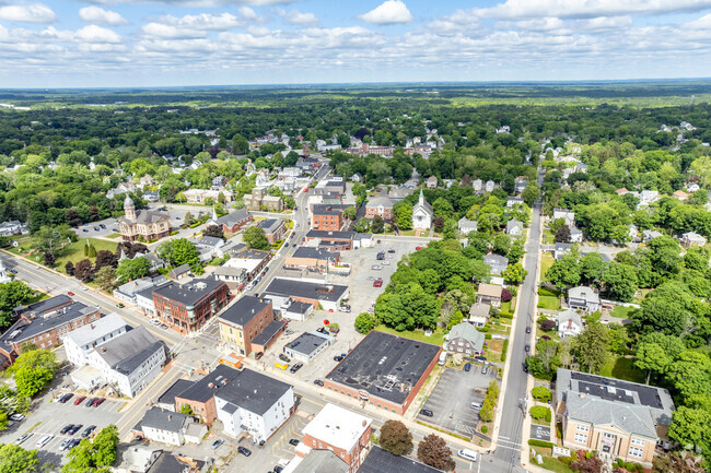 Homes dot the landscape around Middleborough Center.