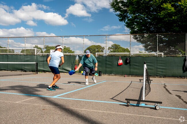 Senator Speno Memorial Park in East Meadow features a playground and pickleball courts.