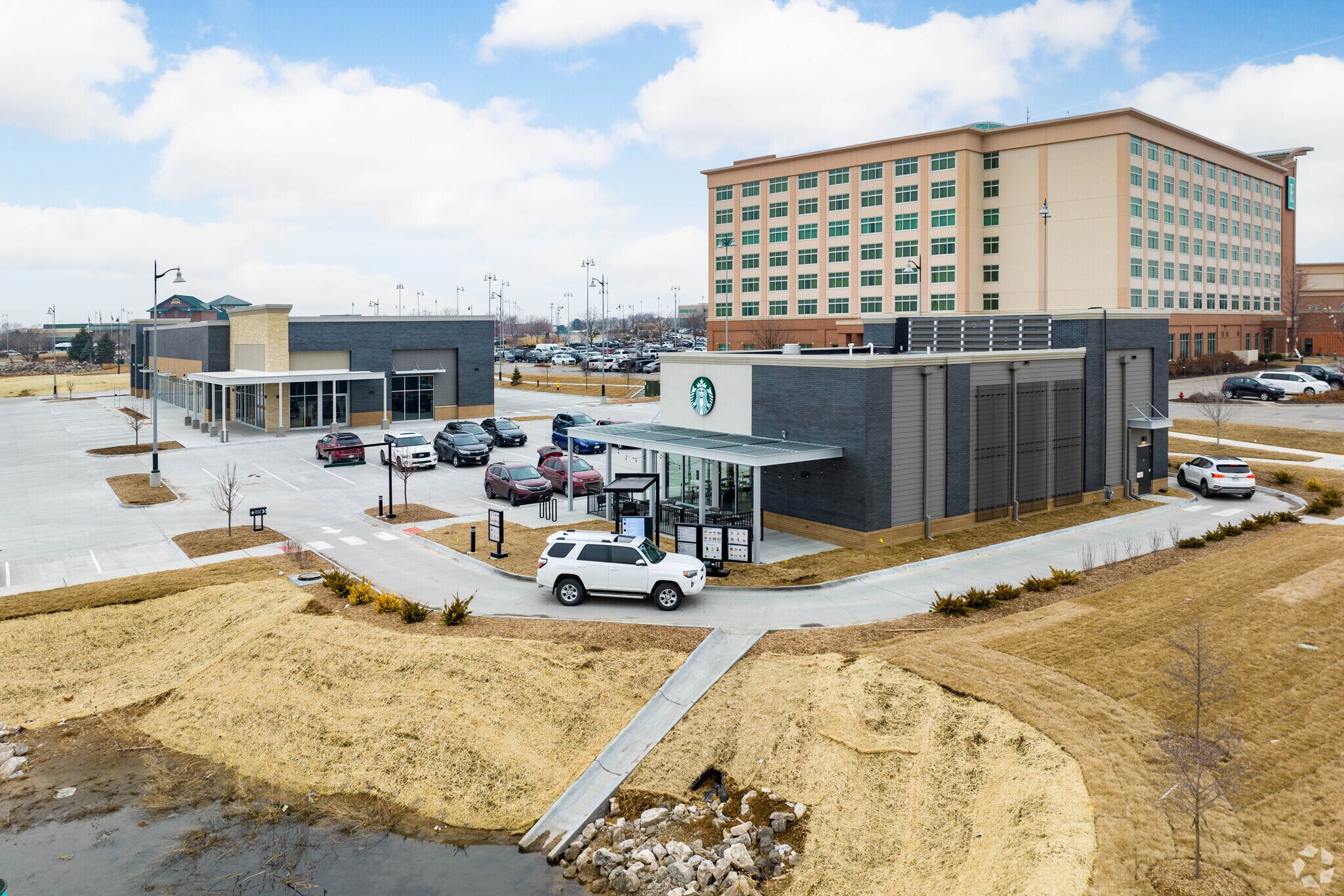 Grab a cup of coffee at Starbucks on your way to work.