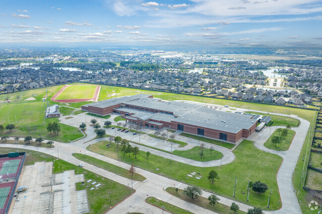 The Smith Middle School's essence unfolds gracefully from the sky.