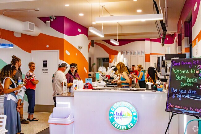 Bryant Park locals enjoy South Beach Coffee Co's brews.