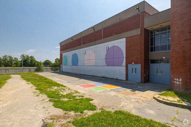 Alternate entrance at Hayden McFadden Elementary School in New Bedford Ma.