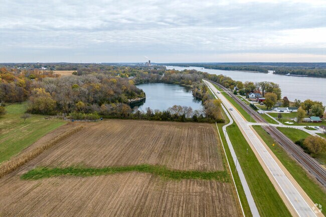 Buffalo sit near the Mississippi River.