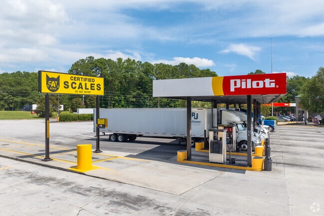 Temple is 38 miles from downtown Atlanta and 20 minutes from Alabama, thus a popular truck stop.