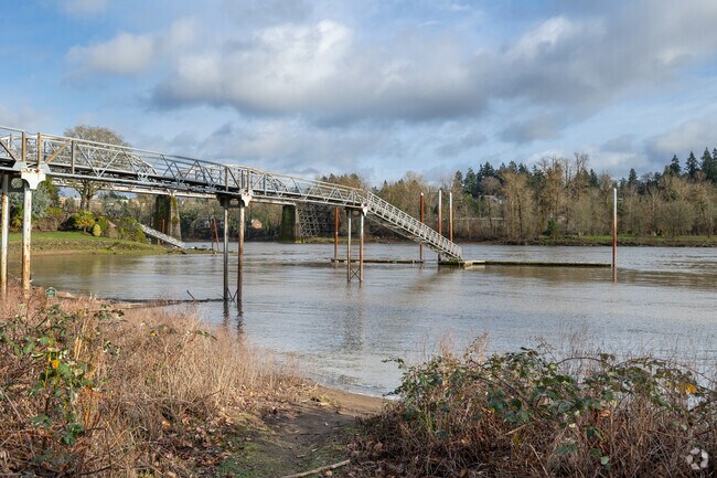 Walk out on the dock at Tryon Cove Park in Birdshill for river views.