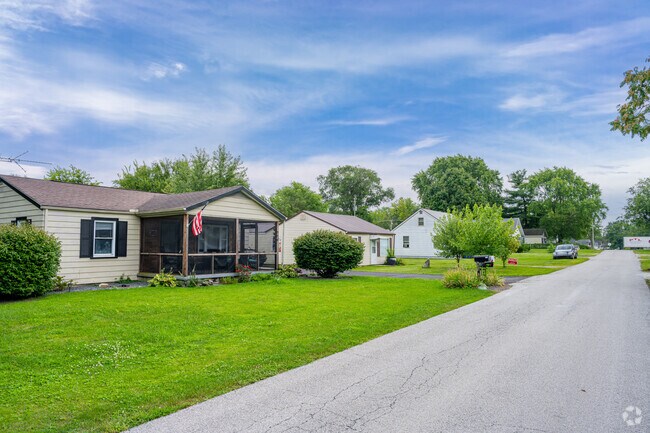 The narrow streets of Darrough Chapel are very quiet with little traffic.