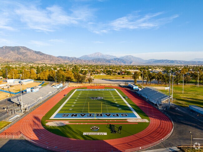 San Gorgonio High School boasts a sprawling football field.