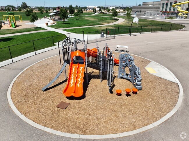 The playground at Hillsdale Elementary is utilized at recess.