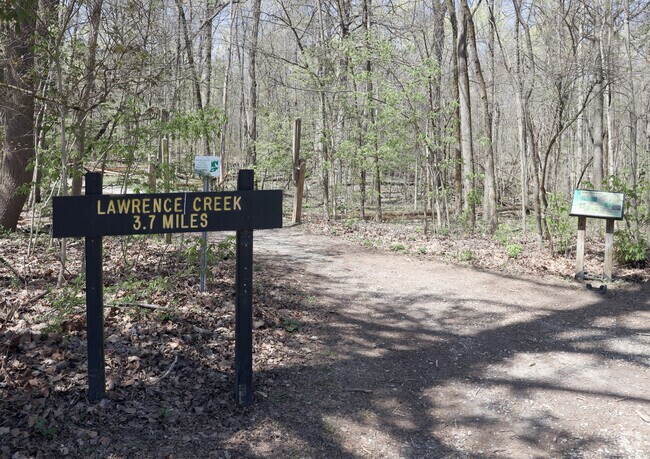 A popular hiking trail is the Lawrence Creek Trail in Fort Harrison State Park.