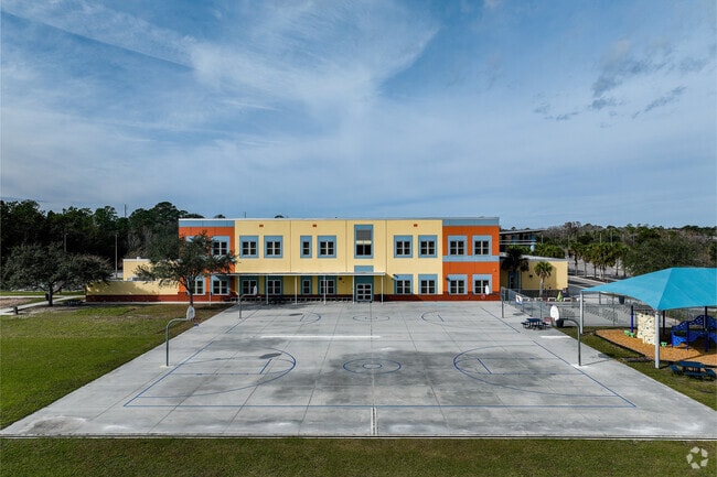 Stone Lakes Elementary School 's basketball court is a favorite play area for kids.