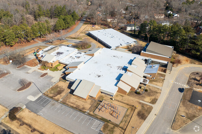 An aerial view of C.C. Wells Elementary School.