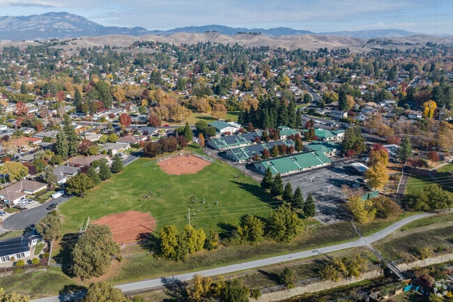 Greenbrook Elementary is surrounded by large grassy fields.