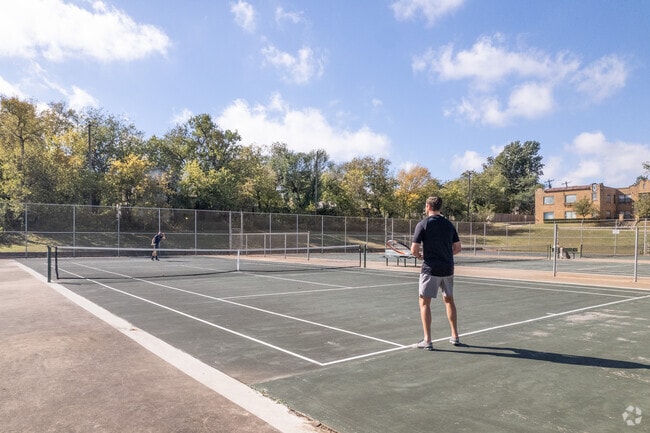 Residents of Jefferson Park can play tennis at Goodholm Park.