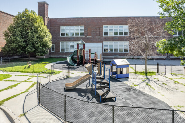 Washington Elementary School has multiple playgrounds for students to use.
